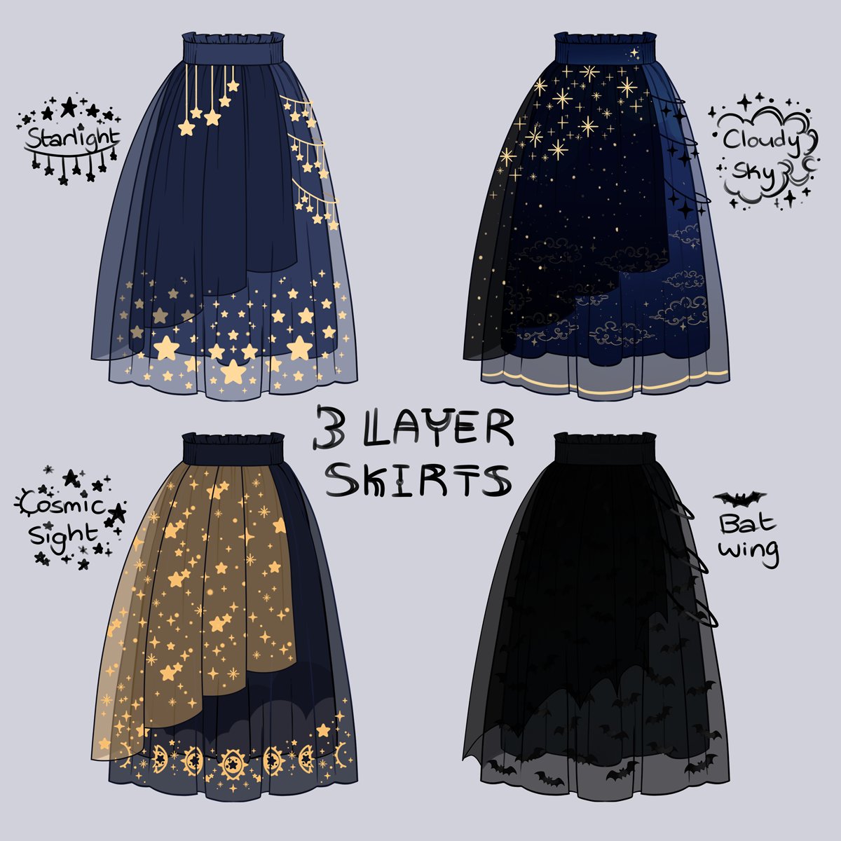 3 layered skirt best sale