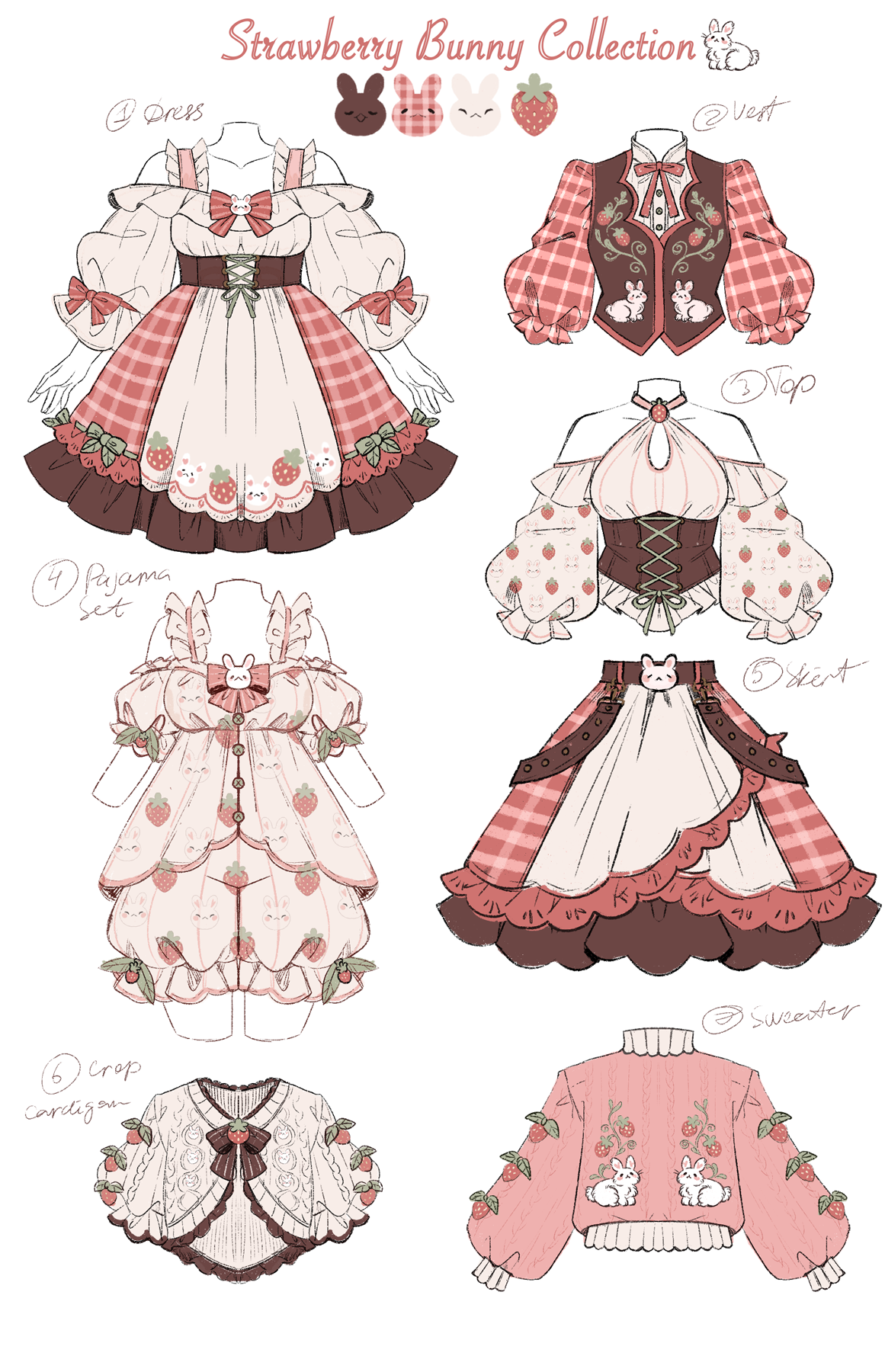 Whimsical Fashion Design Showcase: The Strawbunny Collection