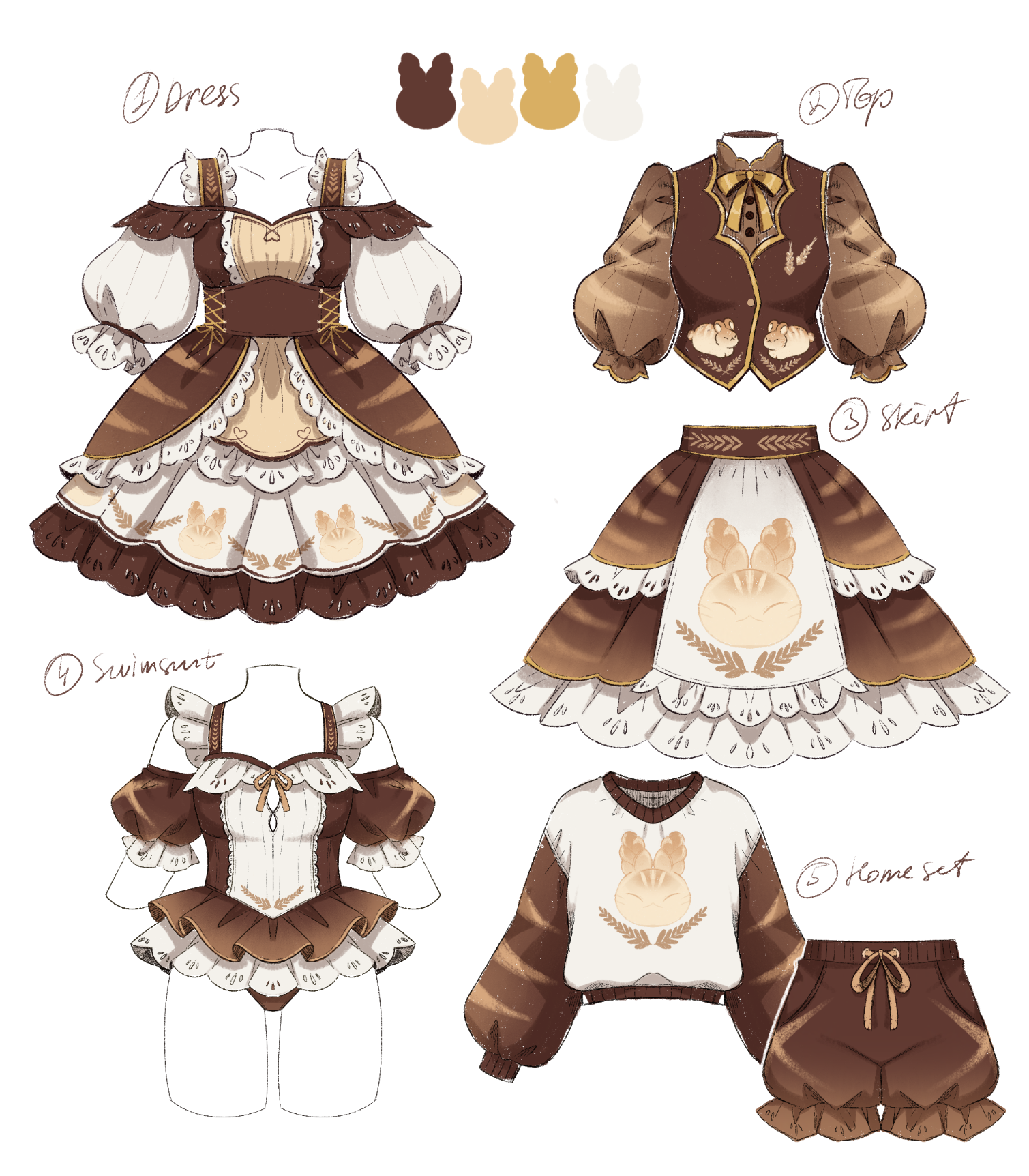 Whimsical Fashion Design Showcase: Bunny Bakery Collection