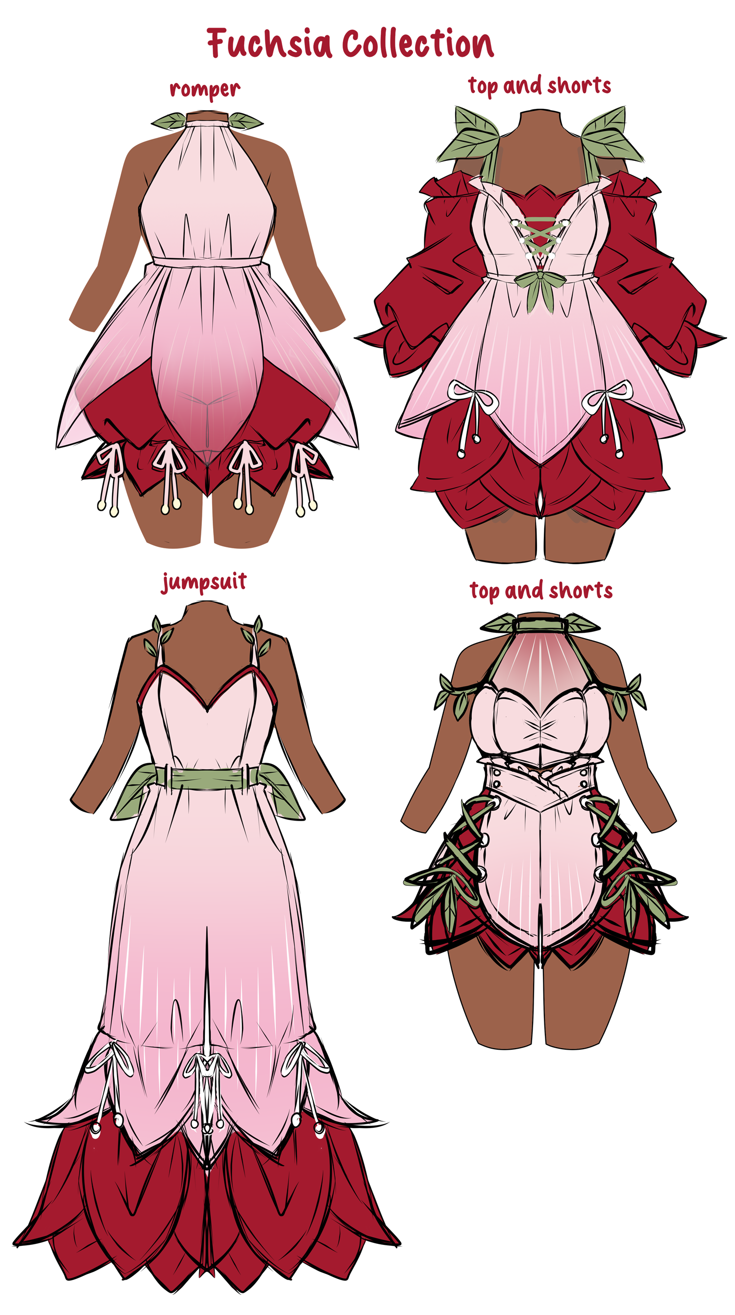 Whimsical Fashion Design Showcase: The Fuchsia Collection