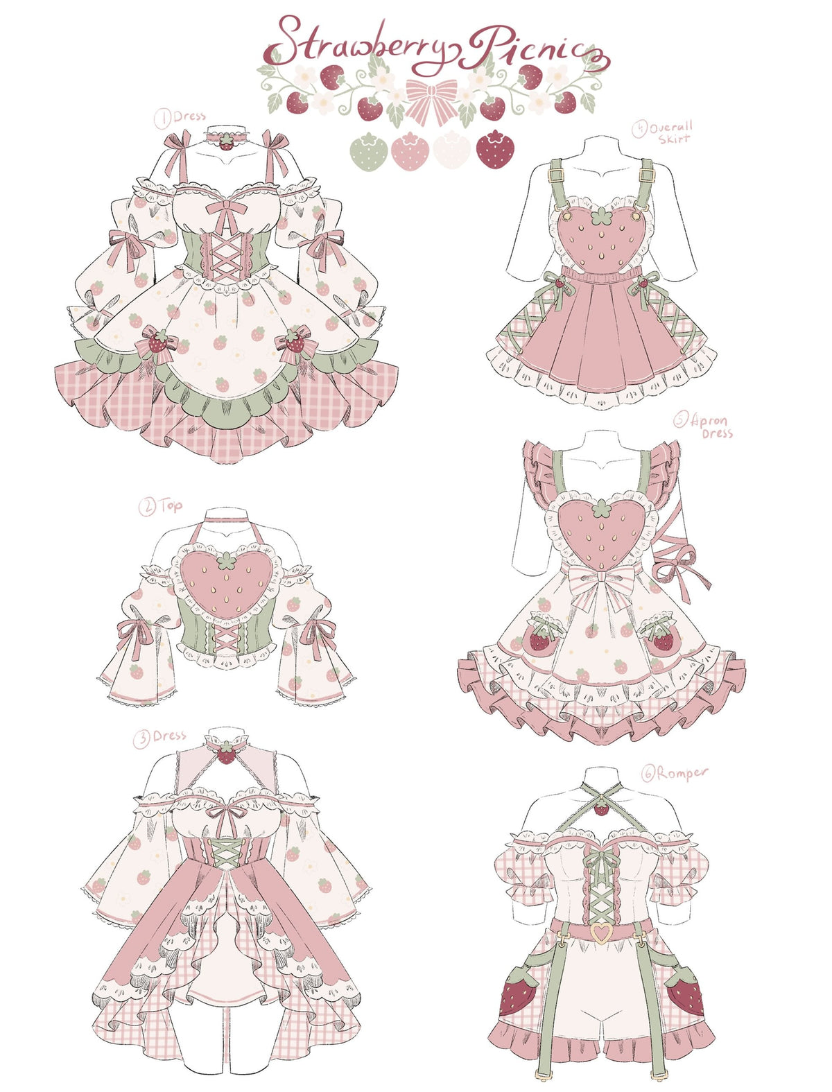 Whimsical Fashion Design Showcase: Strawberry Picnic Collection
