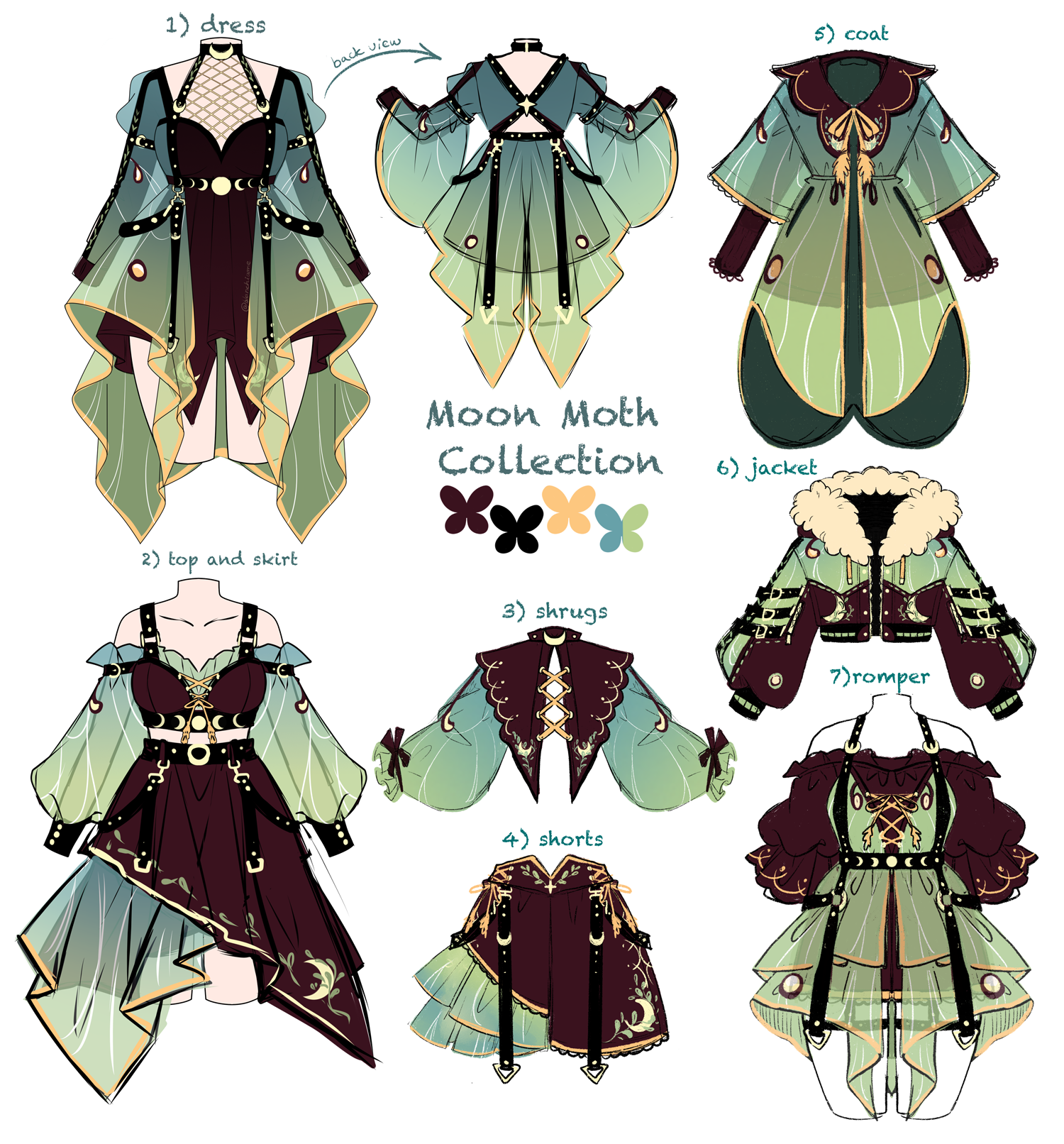 Whimsical Fashion Design Showcase: The Moon Moth Collection