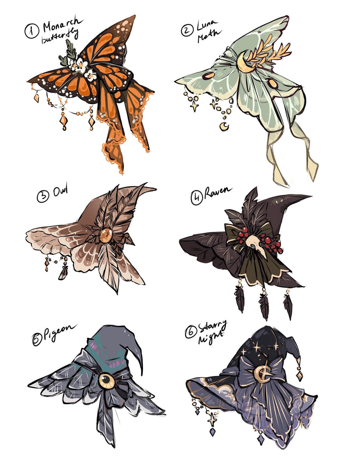 6 Whimsical & Fairycore Witch Hat Designs by Nyahallo Part 2