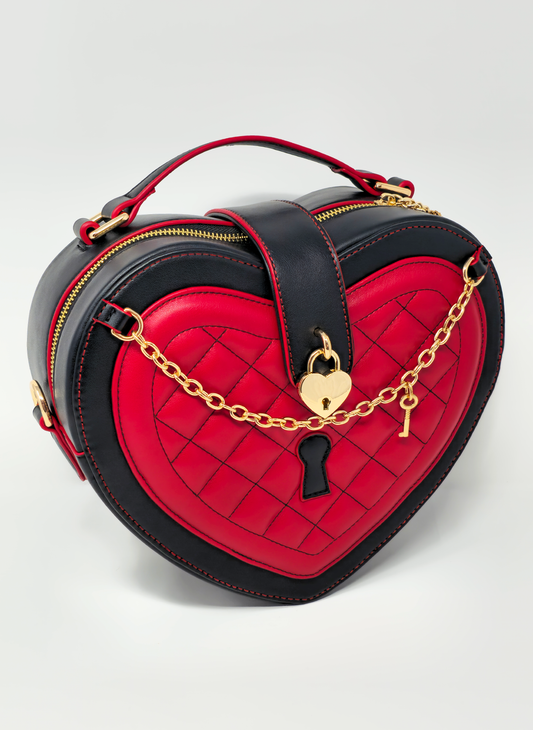 Queen of Hearts medium Heart Bag with Shoulder Strap