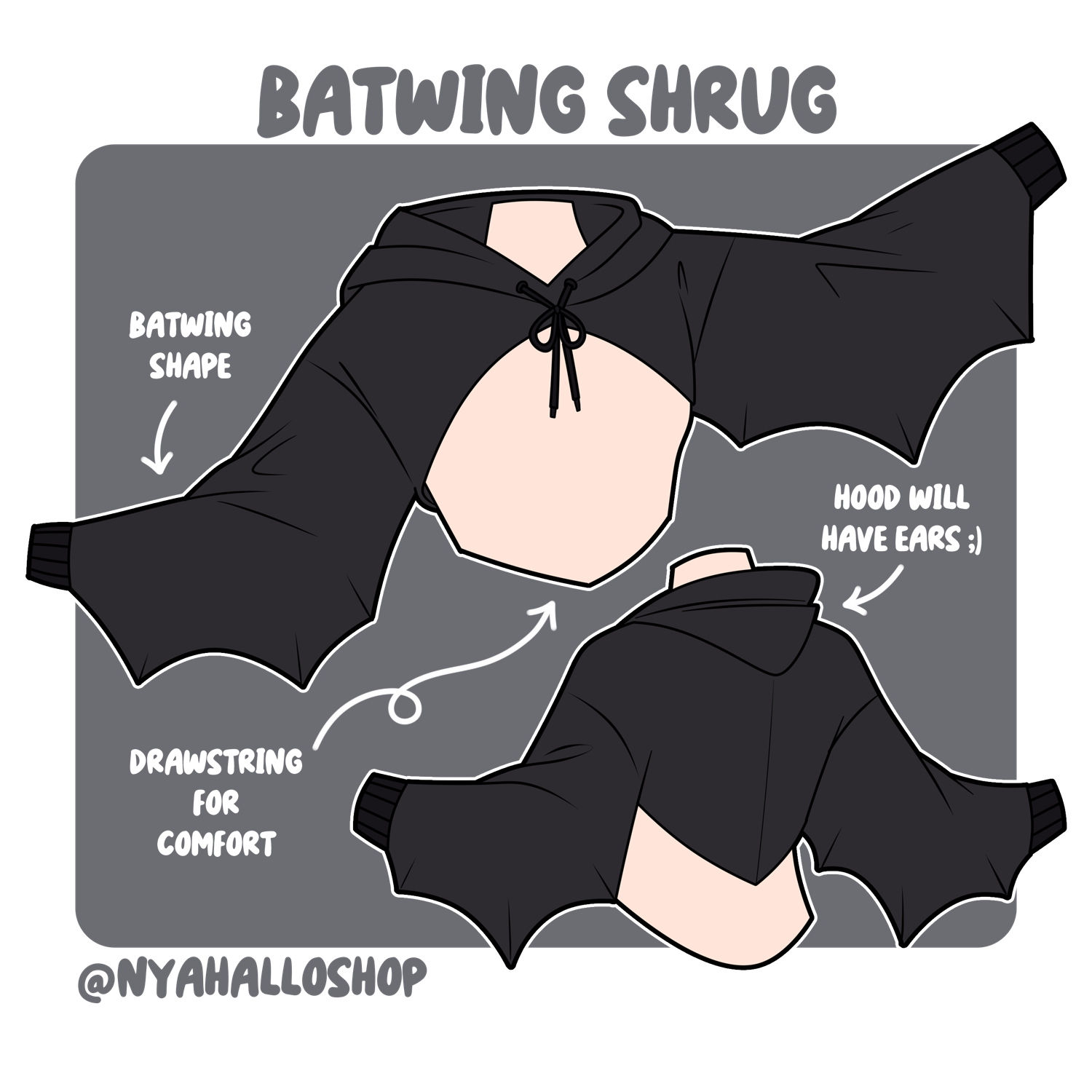 [PRE-SAMPLE PRE-ORDER] Batwing Shrug UNISEX WEAR