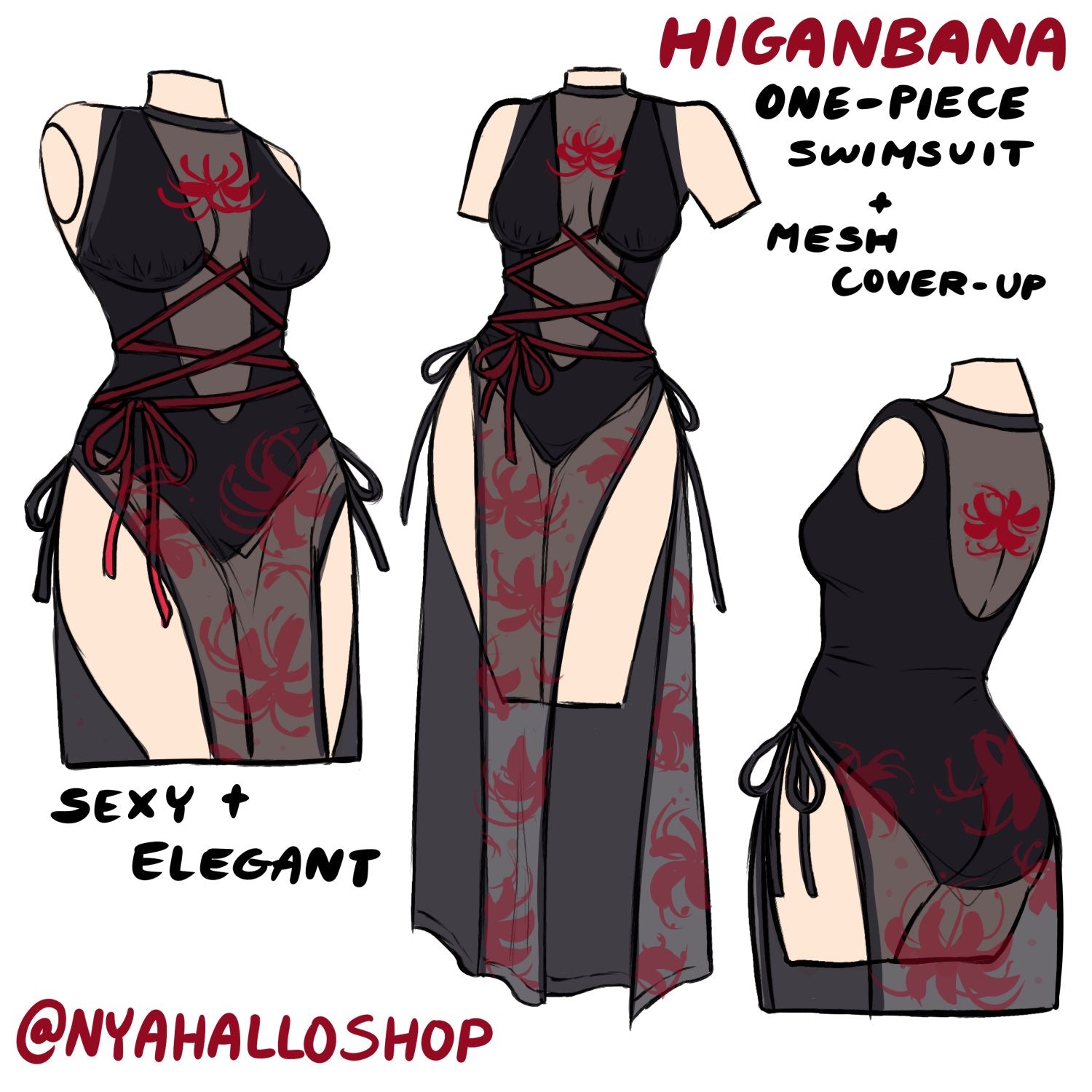 [PRE-SAMPLE PRE-ORDER] Higanbana swimsuit and coverup (5-6+ months wait)