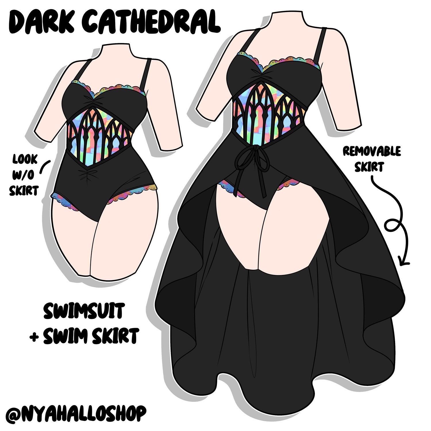 [PRE-SAMPLE PRE-ORDER] Dark Cathedral Swimsuit Stained Glass Version (5-6+ months wait) (Copy)