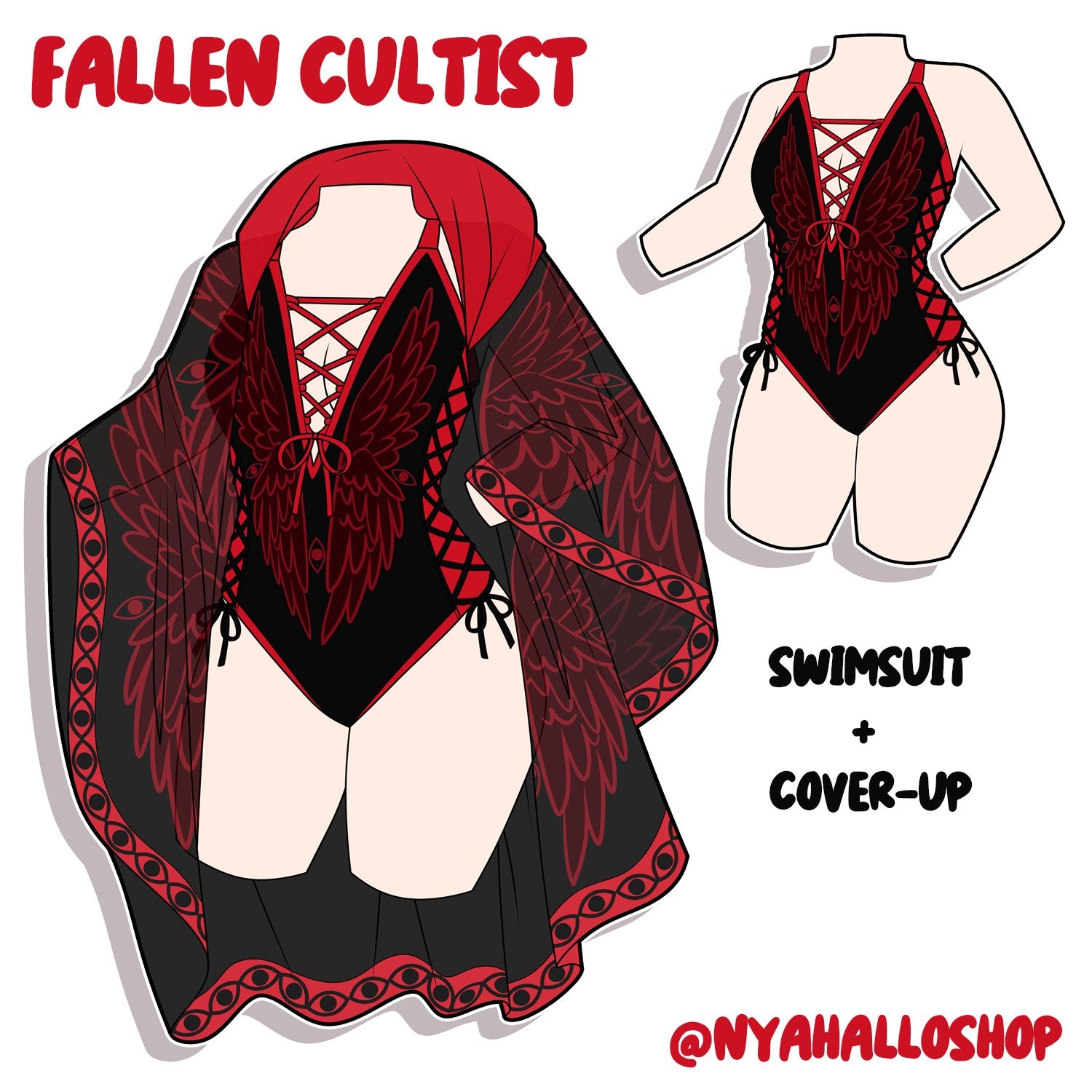 [PRE-SAMPLE PRE-ORDER] Fallen Cultist Swimsuit and Cover Up