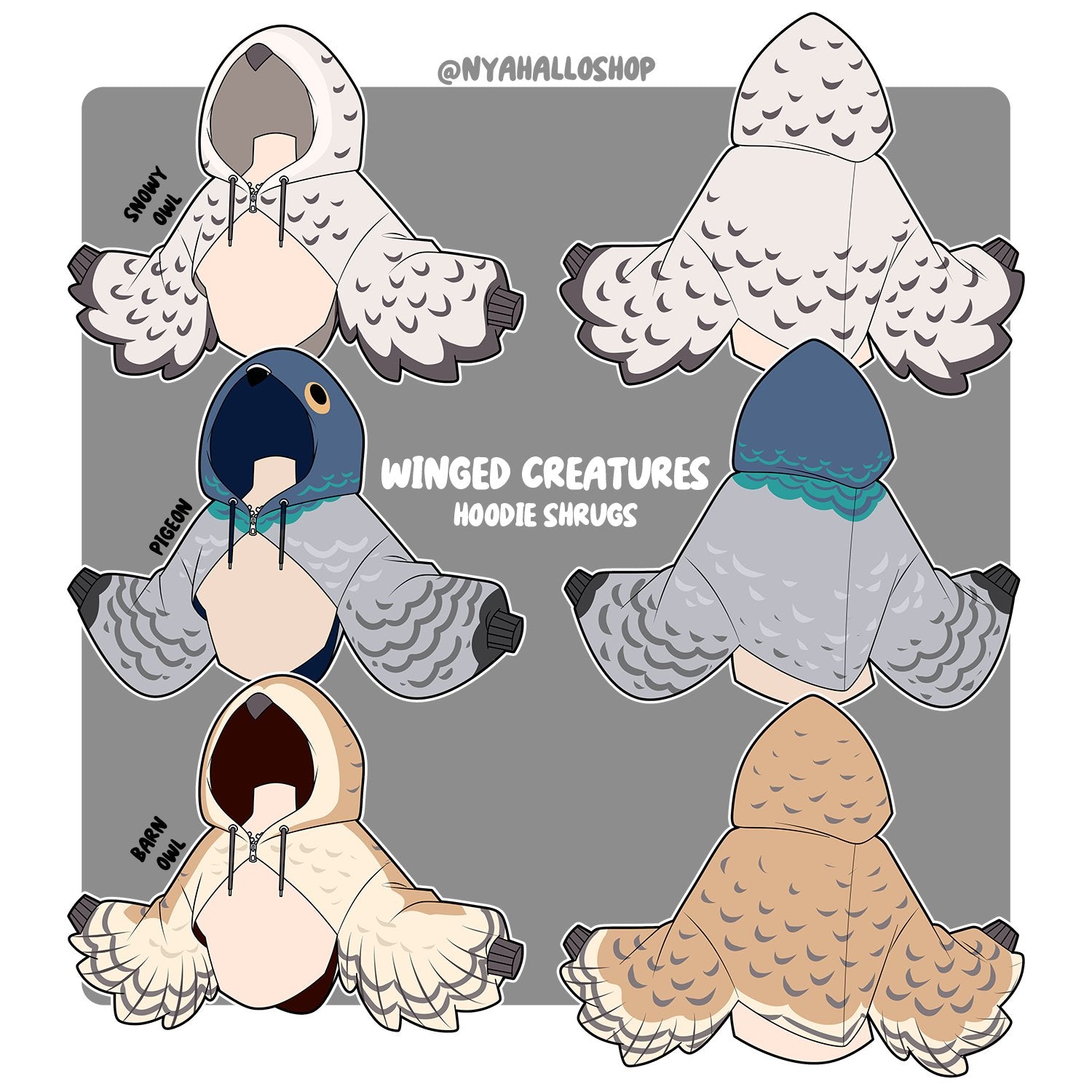 [PRE-SAMPLE PRE-ORDER] Winged Creatures Hoodie Shrugs UNISEX WEAR