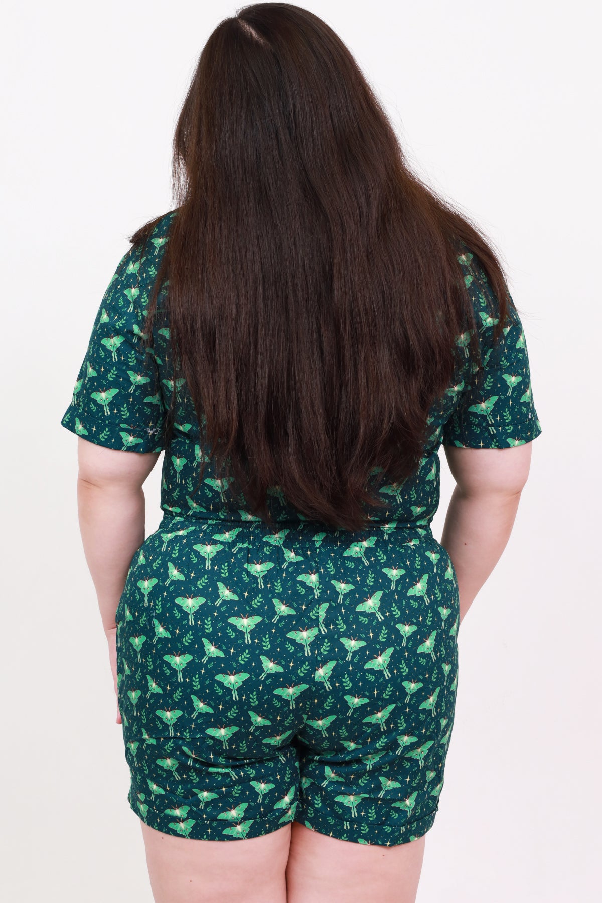 Luna Moth Semi-Crop Cotton Tie Front Shirt