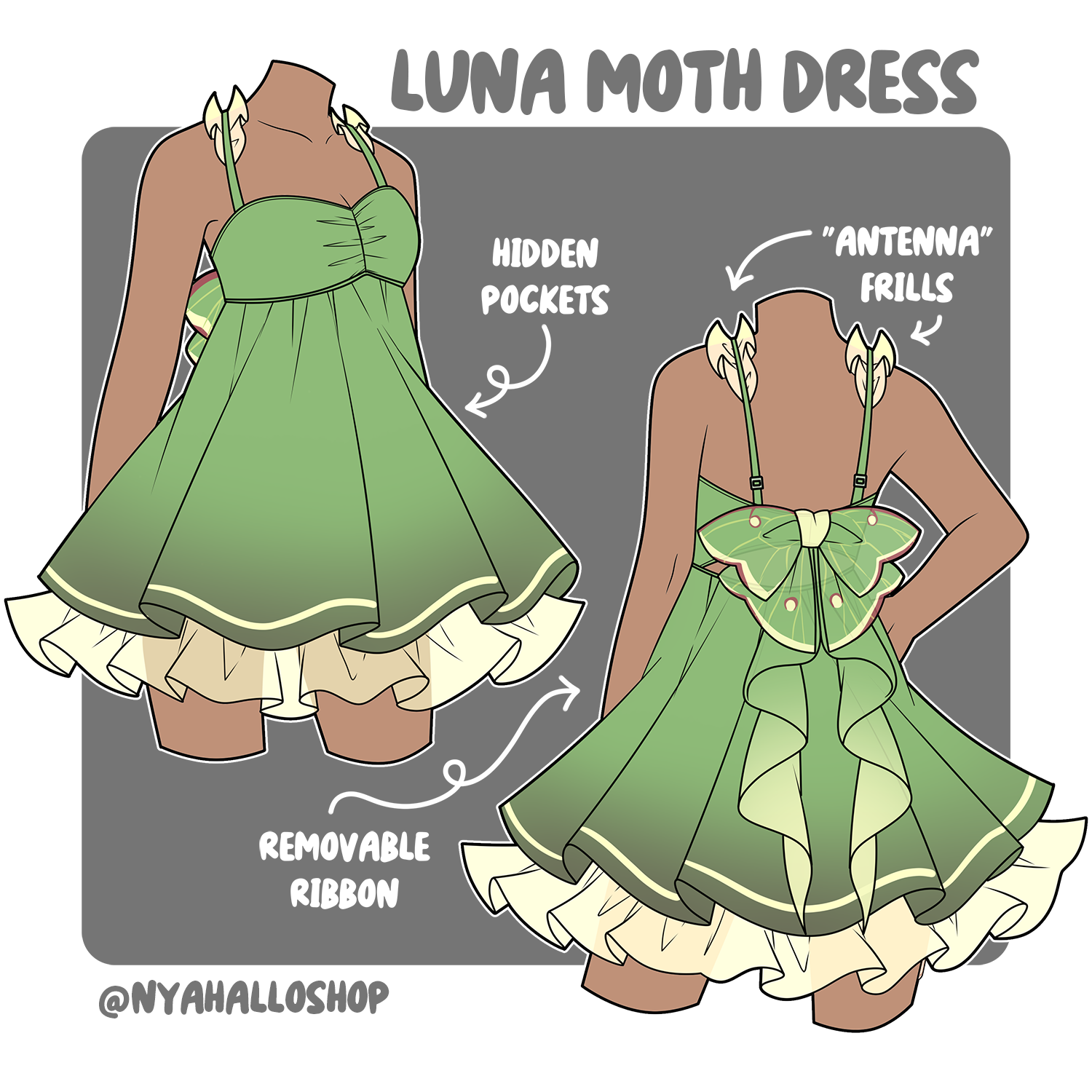 [PRE-SAMPLE PRE-ORDER] Luna Moth Dress