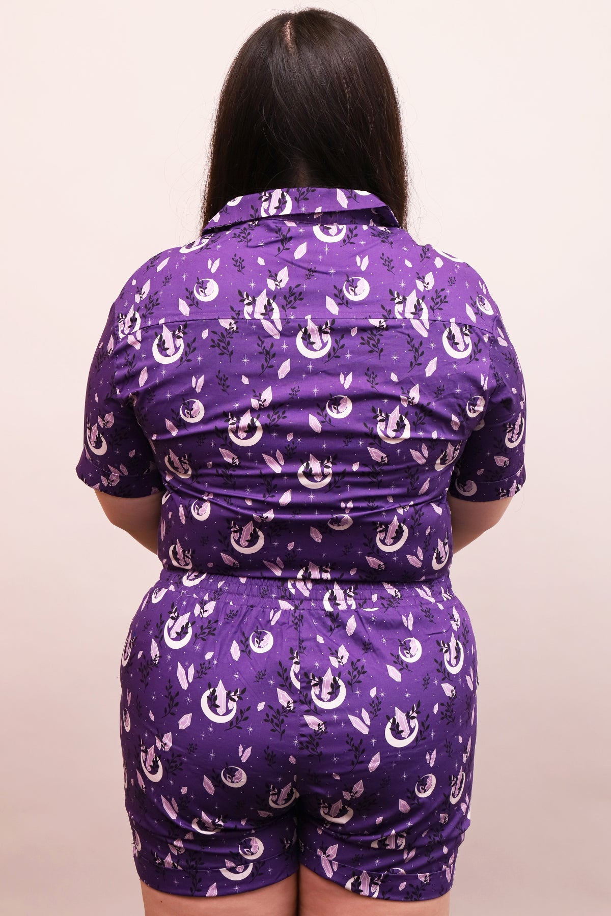Amethyst Witch Semi-Crop Cotton Tie Front Shirt