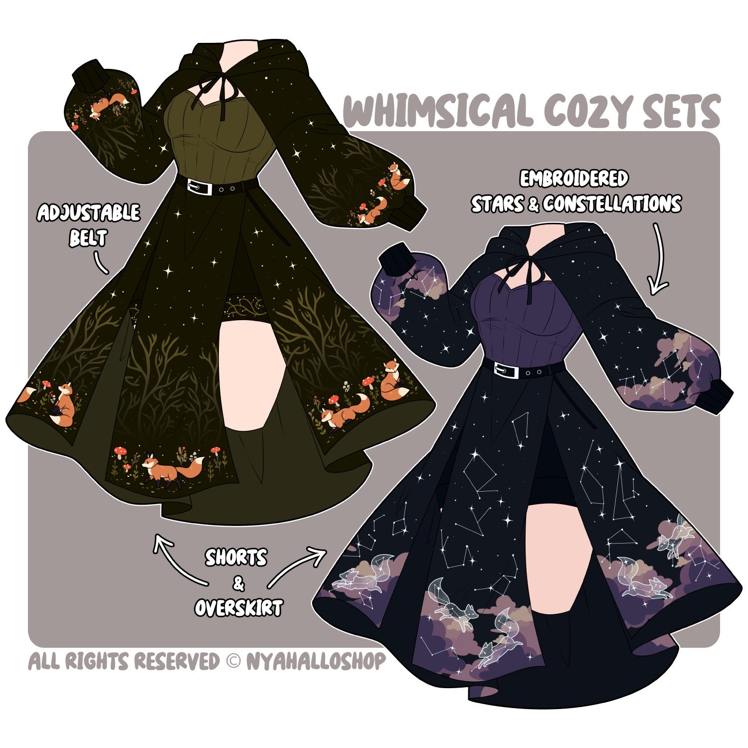 [PRE-SAMPLE PRE-ORDER] Whimsical Cozy Sets, Forest Tale Colourway, Astral Dream Colourway