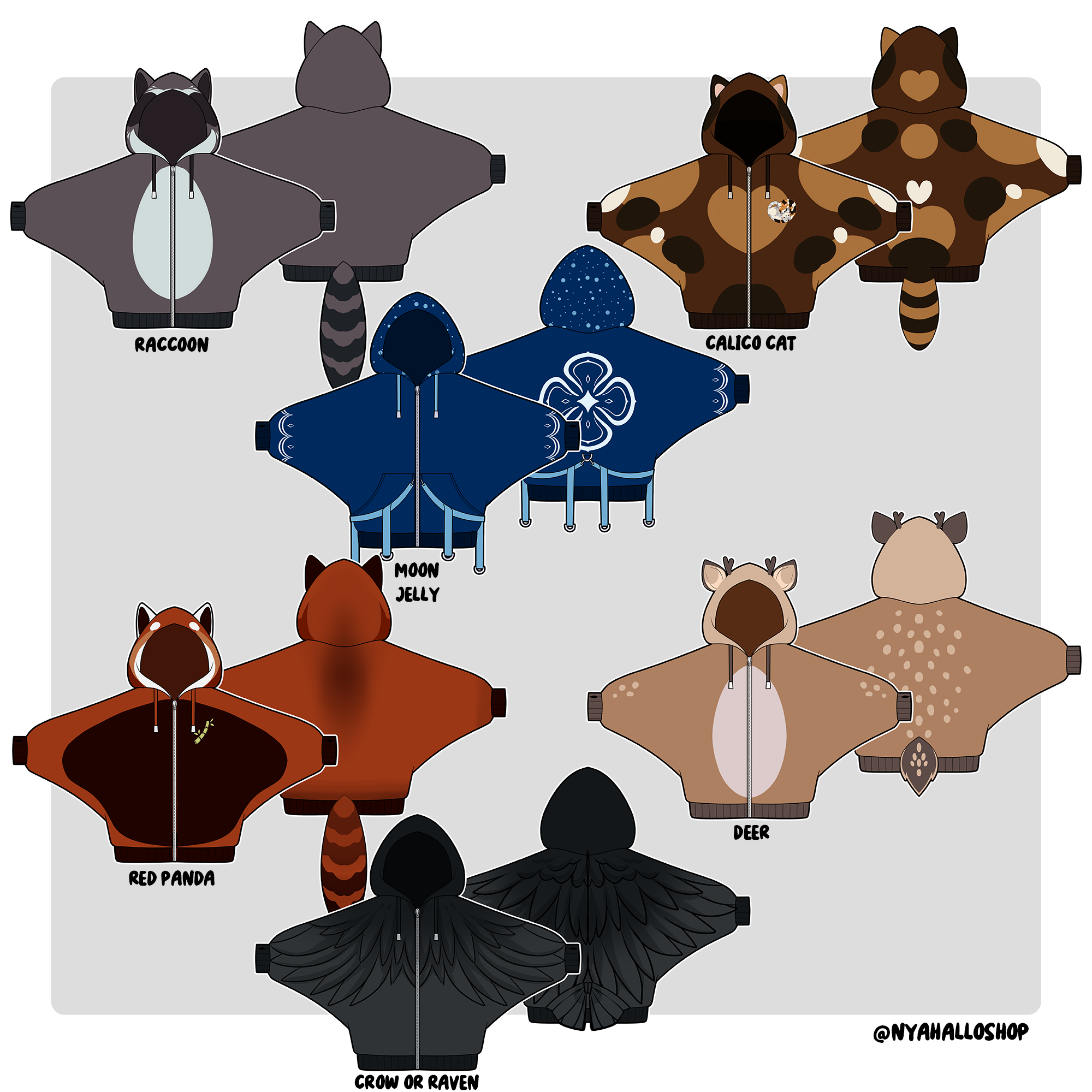 [PRE-SAMPLE PRE-ORDER] Animal Hoodies UNISEX WEAR