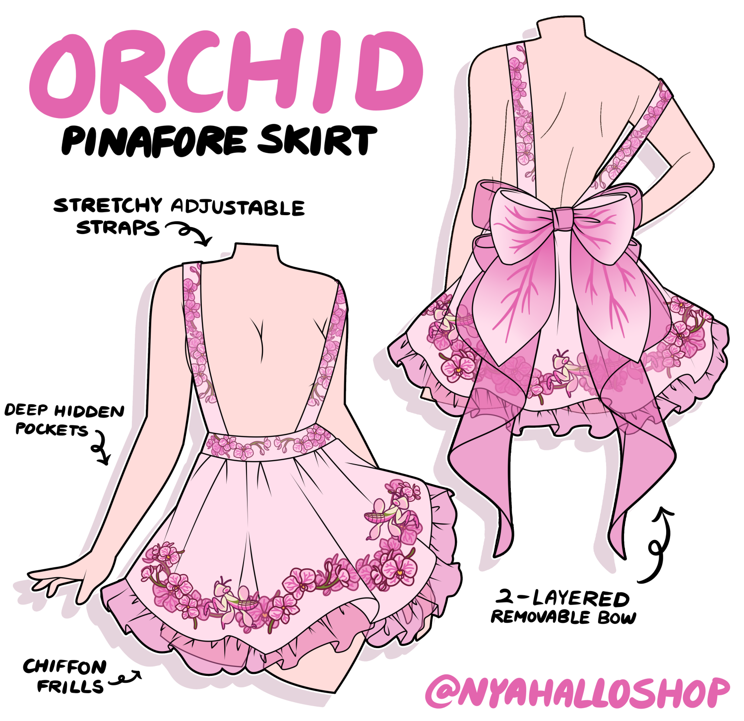 [PRE-SAMPLE PRE-ORDER] Orchid Pinafore skirt