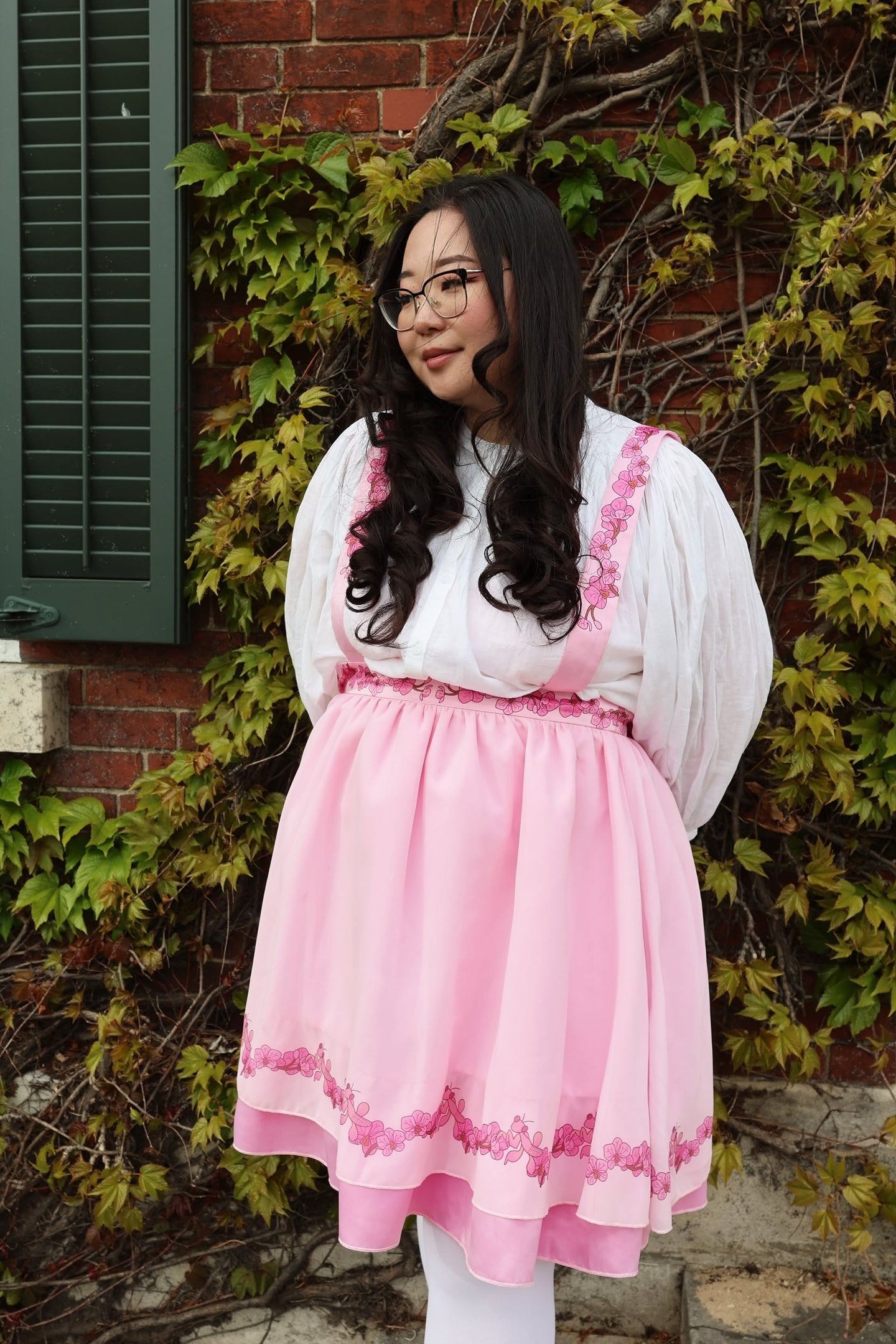 Orchid Pinafore Skirt, Whimsical Cottagecore Clothing | Nyahallo