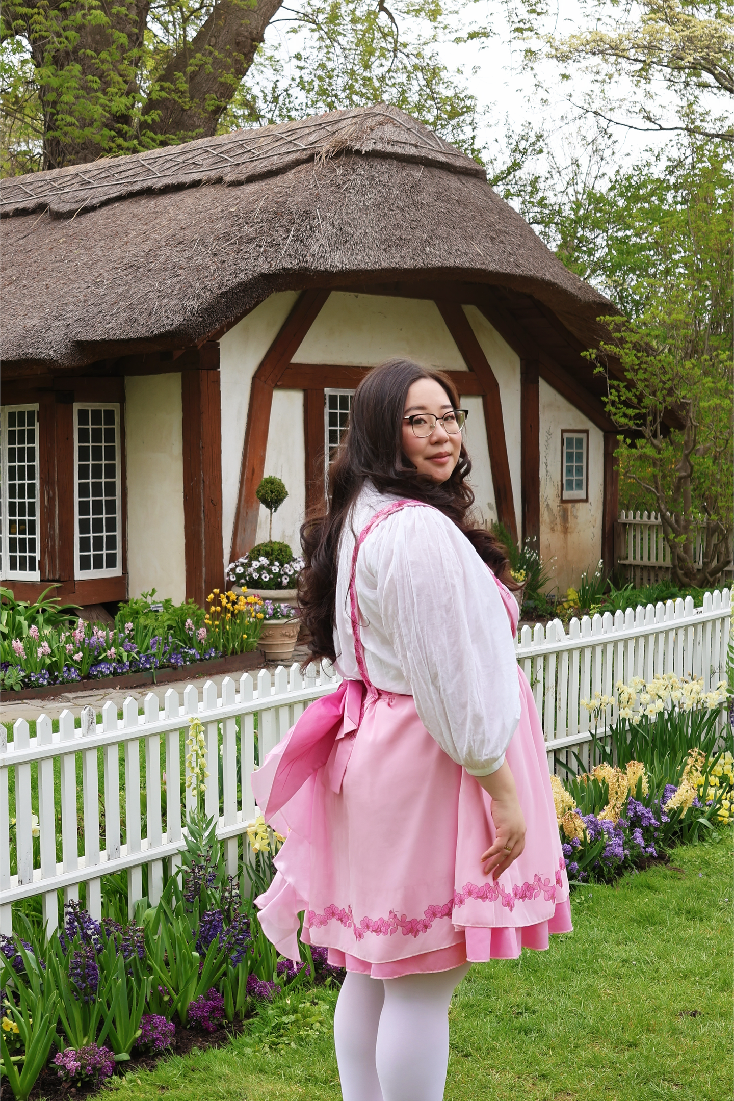 Orchid Pinafore Skirt, Whimsical Cottagecore Clothing | Nyahallo