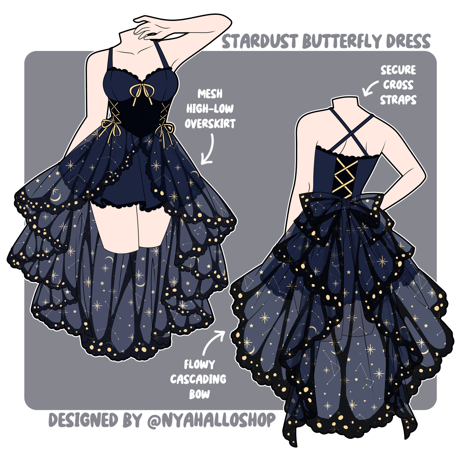 [PRE-SAMPLE PRE-ORDER] Stardust Butterfly Dress