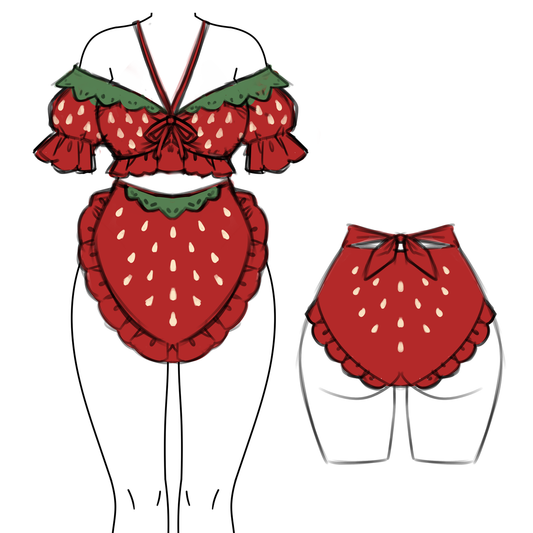 [INTEREST CHECK] Strawberry two-piece maid Swimsuit