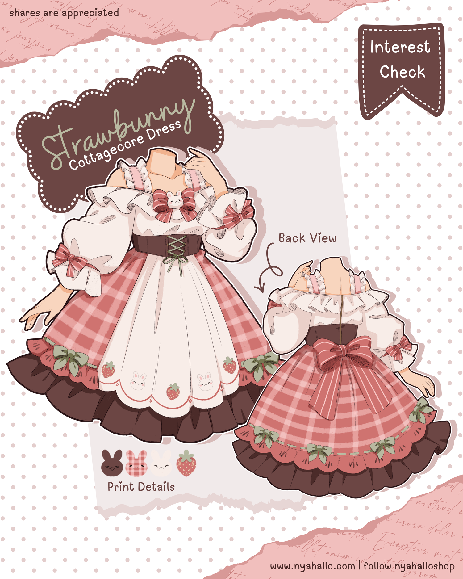 Strawberry Bunny Cottagecore Dress Interest Check