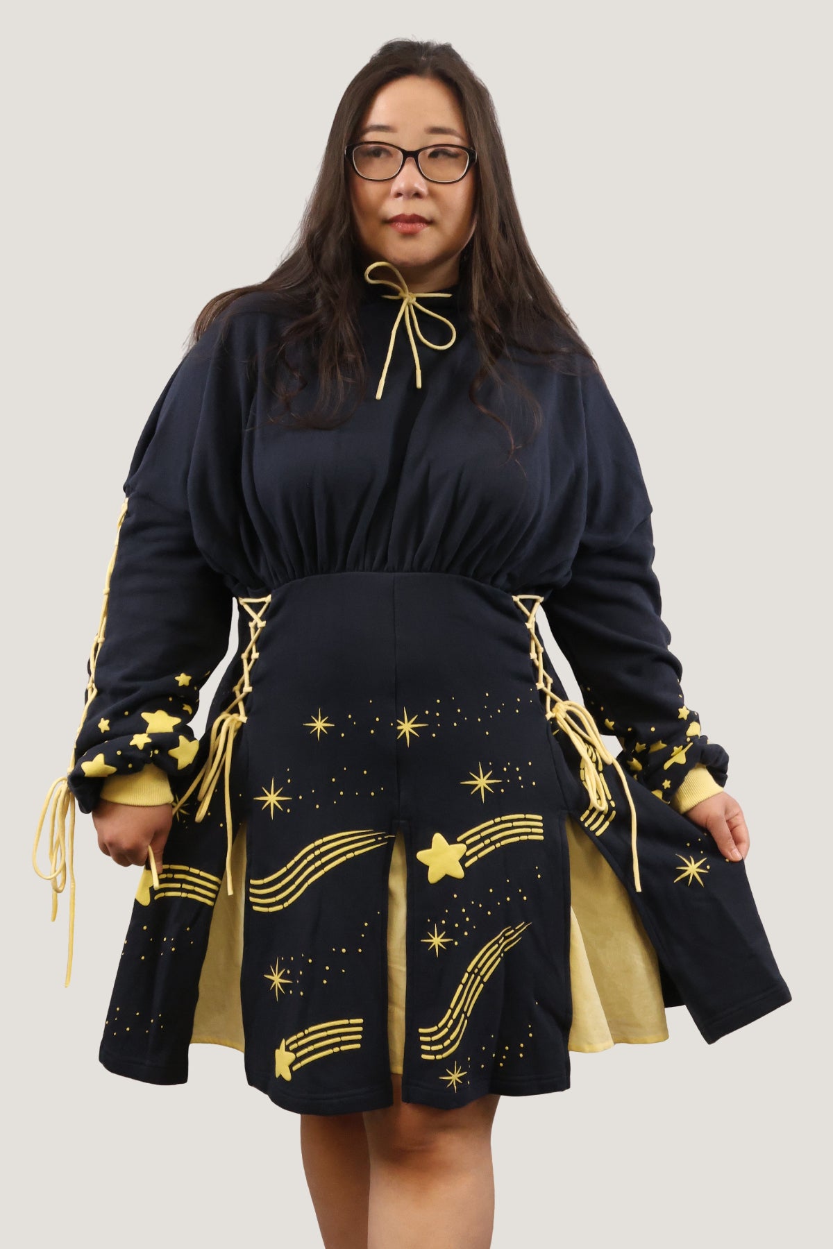 Wish Upon a Star Hoodie Dress, Whimsical Oversized Cotton Hoodie Dress