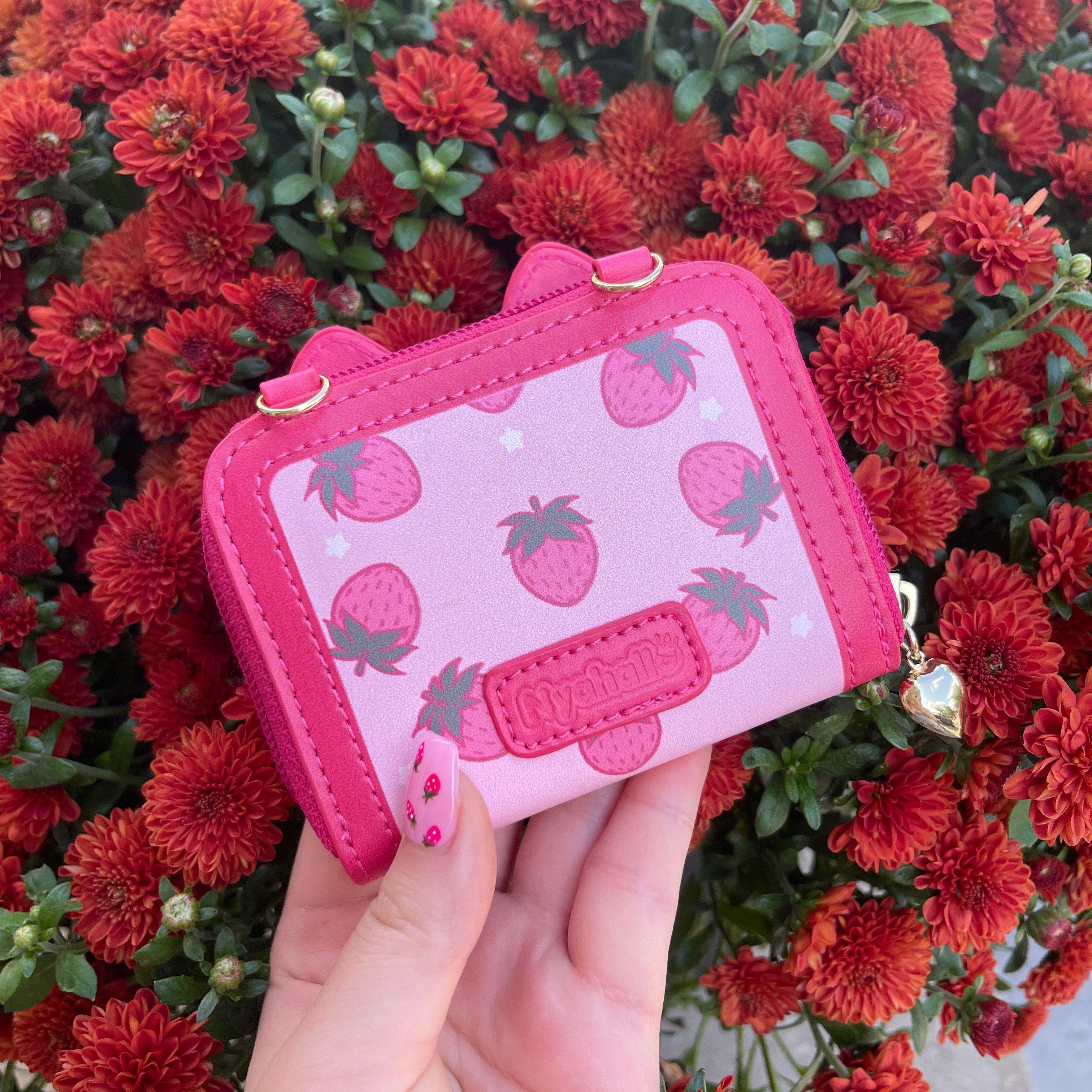 Ichigo Ribbon Heart Mini Wallet